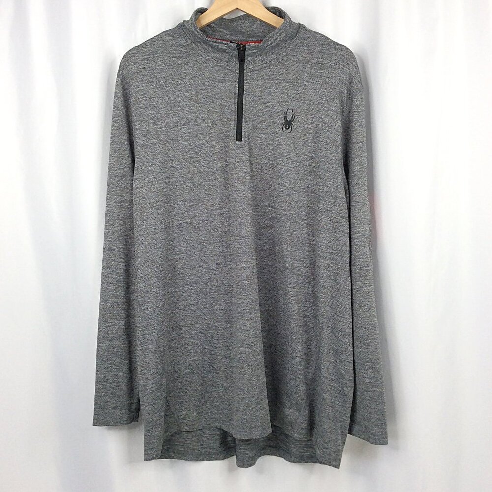 SPYDER Active ProW=B 1/4 Zip Pullover Men's Size XXL Gray Lightweight Base Layer